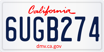 CA license plate 6UGB274