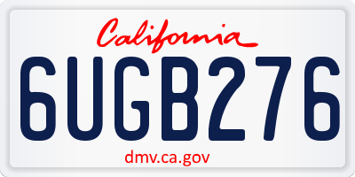 CA license plate 6UGB276