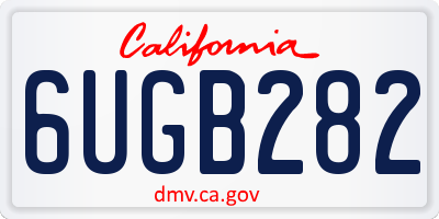 CA license plate 6UGB282