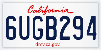 CA license plate 6UGB294