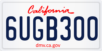 CA license plate 6UGB300