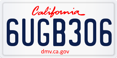 CA license plate 6UGB306