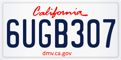 CA license plate 6UGB307