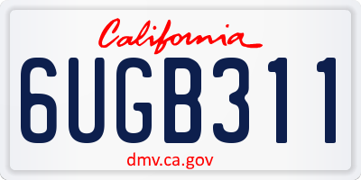 CA license plate 6UGB311