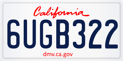 CA license plate 6UGB322