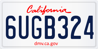 CA license plate 6UGB324
