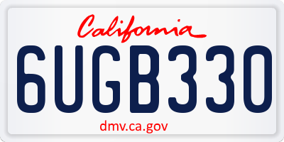 CA license plate 6UGB330