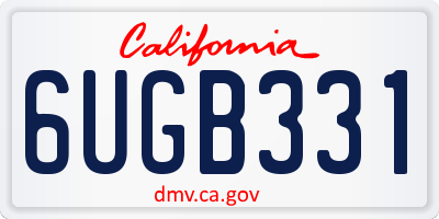 CA license plate 6UGB331