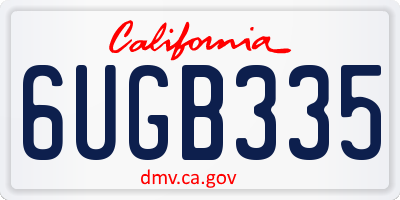 CA license plate 6UGB335