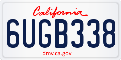 CA license plate 6UGB338