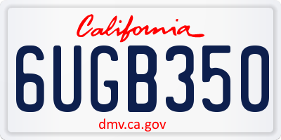 CA license plate 6UGB350