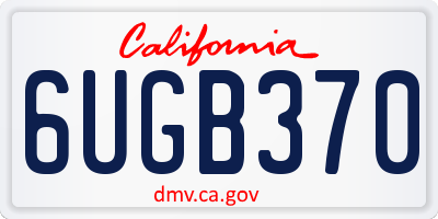 CA license plate 6UGB370