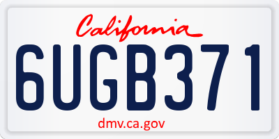 CA license plate 6UGB371