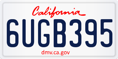 CA license plate 6UGB395