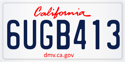 CA license plate 6UGB413