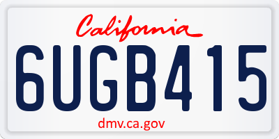 CA license plate 6UGB415