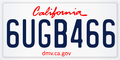 CA license plate 6UGB466