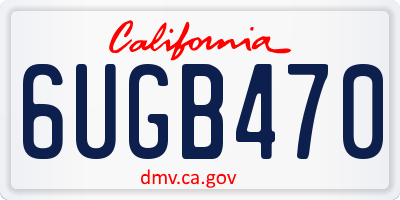 CA license plate 6UGB470