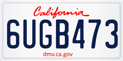 CA license plate 6UGB473