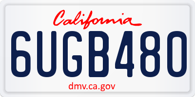 CA license plate 6UGB480