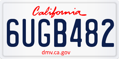 CA license plate 6UGB482