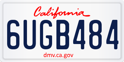 CA license plate 6UGB484