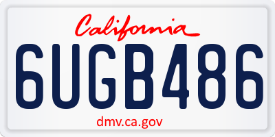 CA license plate 6UGB486