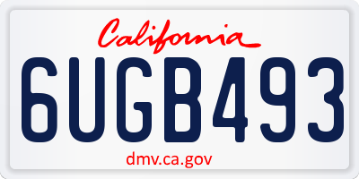 CA license plate 6UGB493