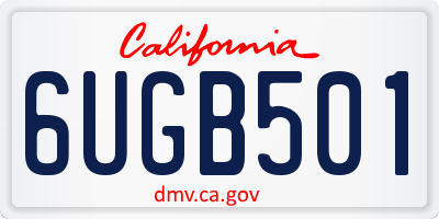 CA license plate 6UGB501