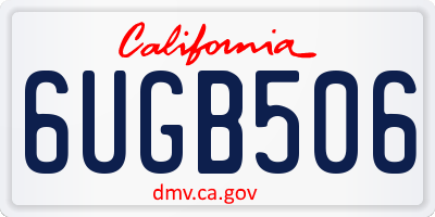 CA license plate 6UGB506