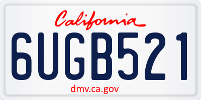CA license plate 6UGB521