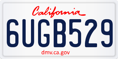 CA license plate 6UGB529