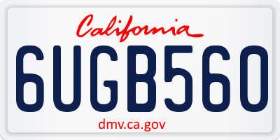 CA license plate 6UGB560