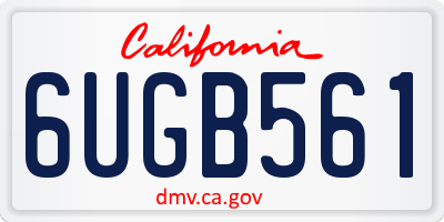 CA license plate 6UGB561
