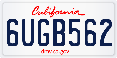 CA license plate 6UGB562