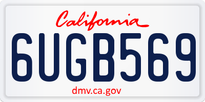 CA license plate 6UGB569