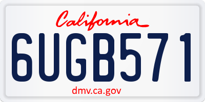 CA license plate 6UGB571