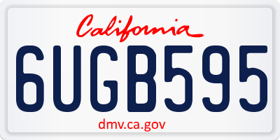 CA license plate 6UGB595