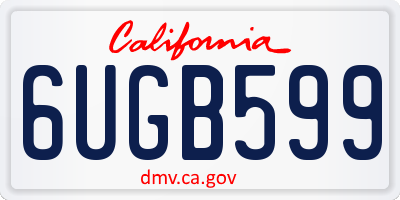 CA license plate 6UGB599