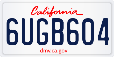 CA license plate 6UGB604