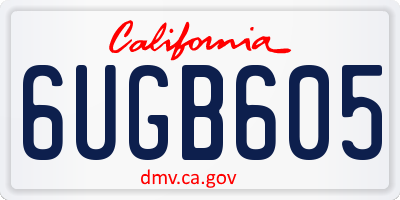 CA license plate 6UGB605