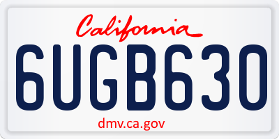 CA license plate 6UGB630