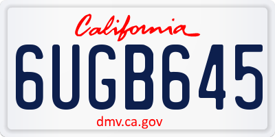 CA license plate 6UGB645