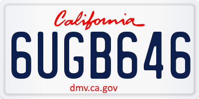 CA license plate 6UGB646