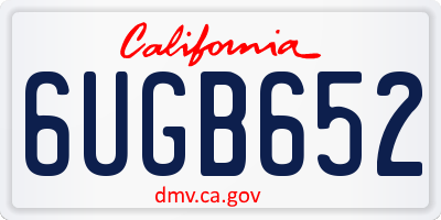 CA license plate 6UGB652
