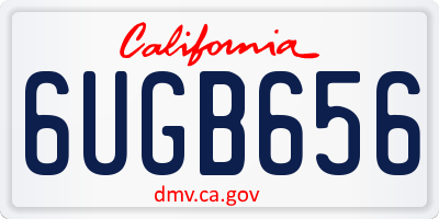CA license plate 6UGB656