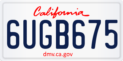 CA license plate 6UGB675