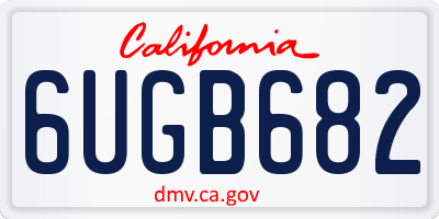 CA license plate 6UGB682