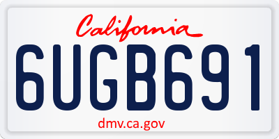CA license plate 6UGB691