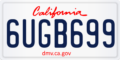 CA license plate 6UGB699